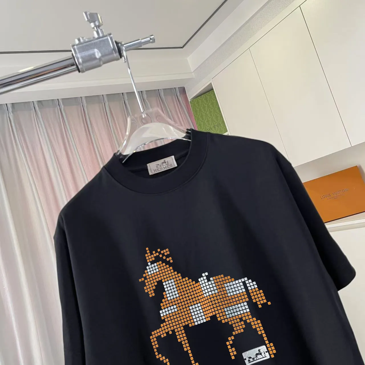 Herme* 2026 New Arrival logo 300g T Same Style Size：S M L XL XXL ：Black White Green Purple
